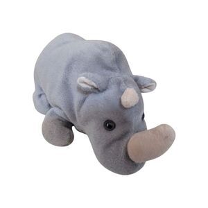 Russ Nostrils Rhino Plush Rhinoceros Beanie Stuffed Animal Lovey toy 9" Gray